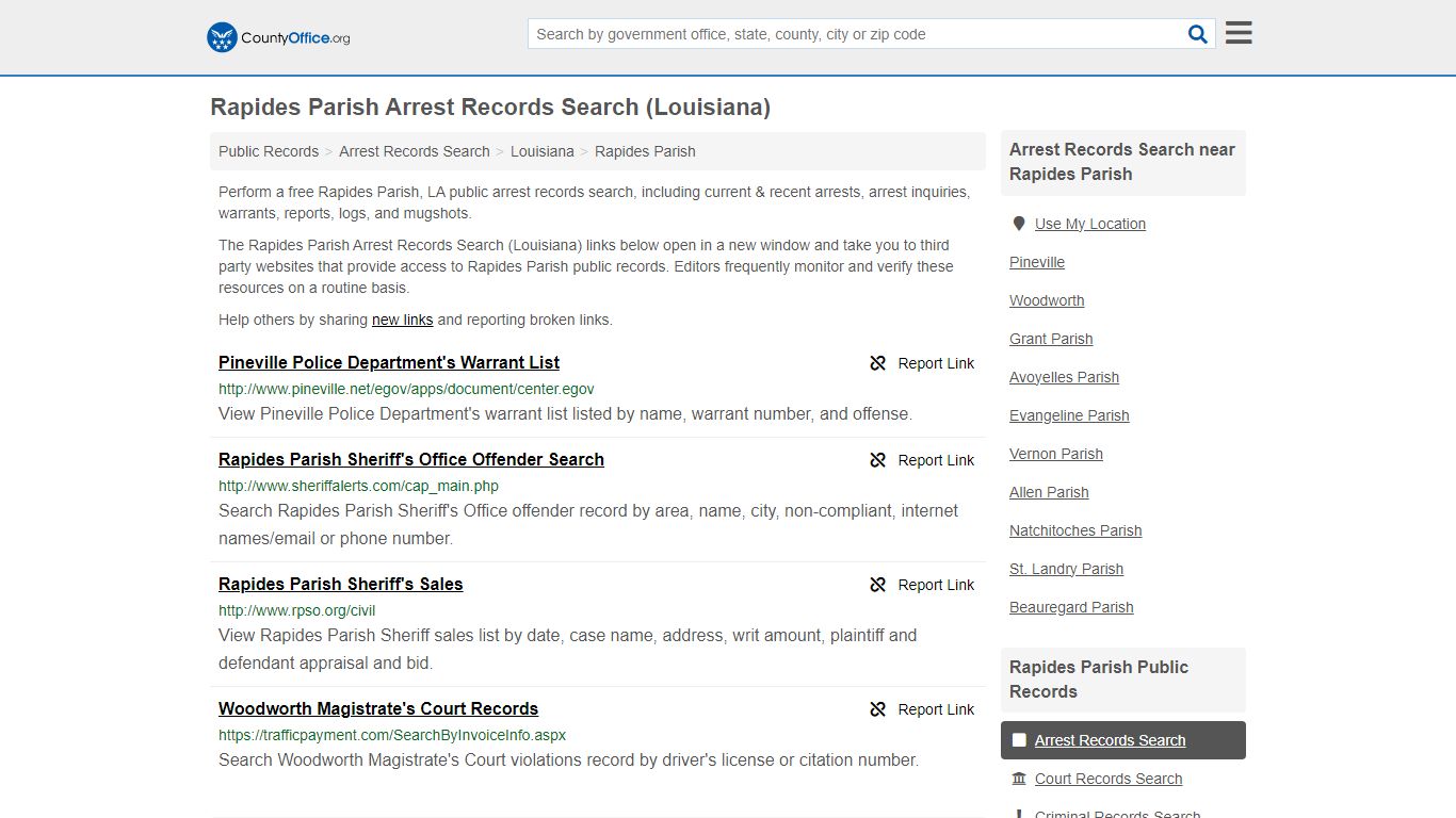 Arrest Records Search - Rapides Parish, LA (Arrests & Mugshots)