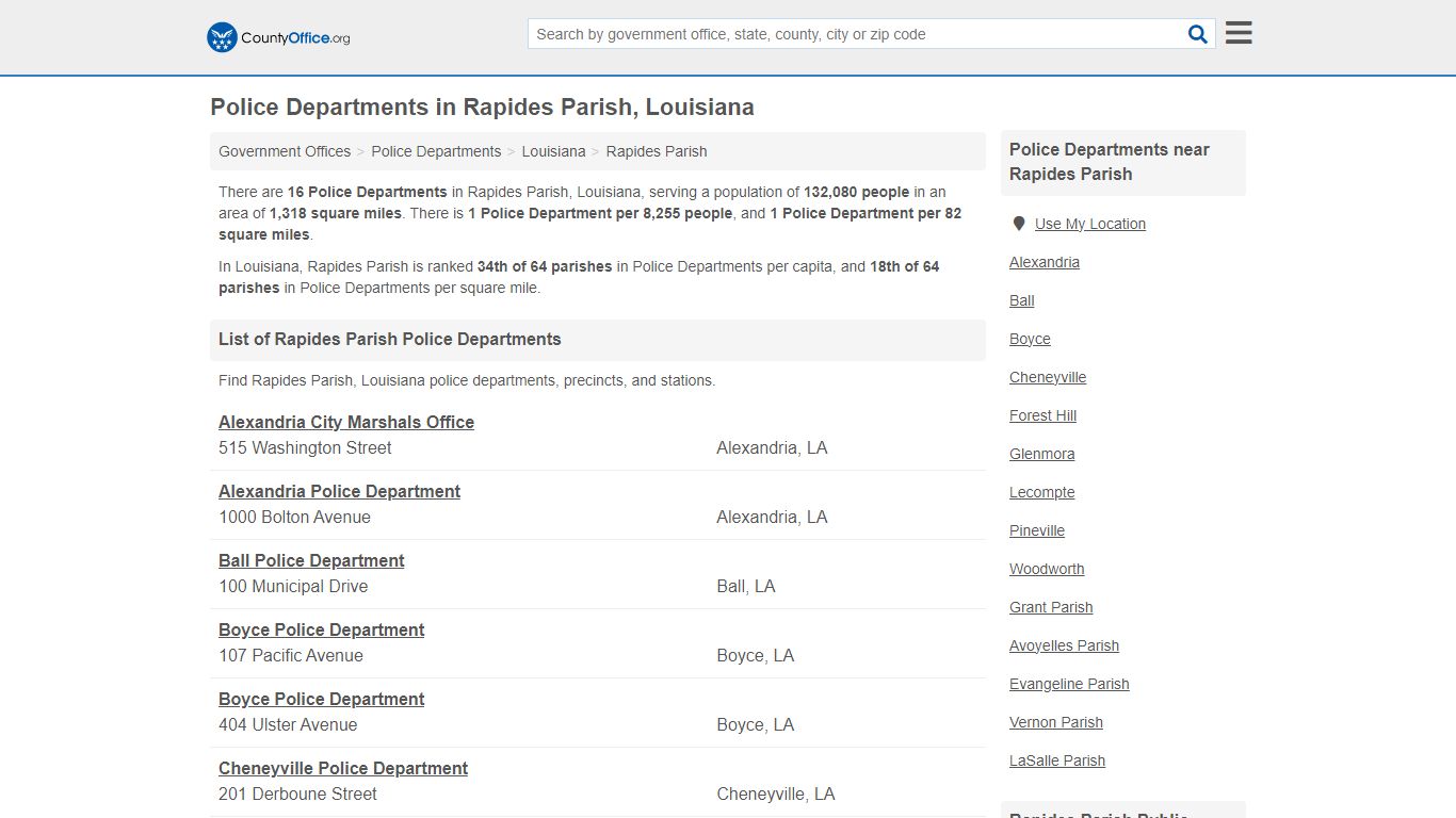 Rapides Parish, LA (Arrest Records & Police Logs) - County Office